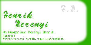 henrik merenyi business card